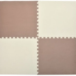 Pena podložka HUMBI 120 × 120 cm – veľké vodoodolné puzzle, bezpečné pre deti, krémová a medená, 4 ks