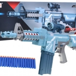 Strieborná detská puška BLAZE STORM s optikou a 20 penovými nábojmi, 6+