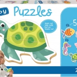 Educa baby puzzle vodné zvieratá 5v1 (3–5 dielikov)