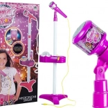 Detský mikrofón na statíve s projektorom a pripojením MP3