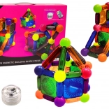 Magnetická stavebnica s podsvietením 54 dielov