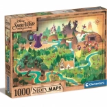 Puzzle 1000 dielikov - Snehulienka Story Maps od Clementoni