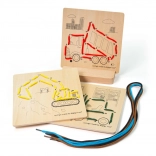 Prevliekanie podľa čísel – stavebné stroje BIGJIGS TOYS