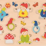 Goki drevená vkladačka a 3D model Trpaslíci