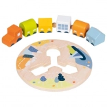 goki prevliekací drevený vláčik s piatimi vagónikmi