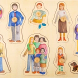 Small foot drevené puzzle Rodina