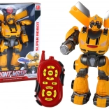 Veľký diaľkovo ovládaný robot – žltý, zvuk a svetlá