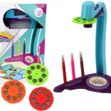 Projektor na kreslenie s 3 výmennými diskami a fixkami, fialový