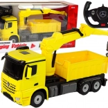 RC nákladný voz s chápadlom MERCEDES-BENZ Arocs Rastar – žltý