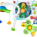 Hudobný kolotoč nad postieľku 2v1 s naťahovacou hracou skrinkou