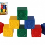 Farebné plastové kocky pre deti so zvieratkami, sada 8 ks
