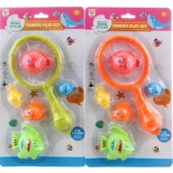 Chytanie rybičiek – detská sada s podberákom a 5 rybkami