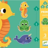 DJECO Puzzle V mori 3v1 (4,6,9 dielikov)