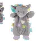 plyšová maznacia dečka sloník 25 cm s farebnými štítkami