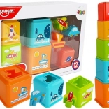 Skladacie kelímky s obrázkami vozidiel a sorterom pre bábätká