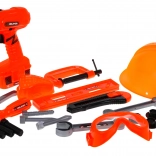 Detská sada malý mechanik 3+ s akumulátorovým vŕtacím skrutkovačom a náradím, 22 dielov