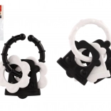 Hryzadlá pre bábätká – čiernobiele tvary, hrkálka a úchyt