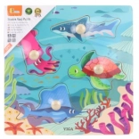 Drevené Gombíkové Puzzle Morské Zvieratá Viga