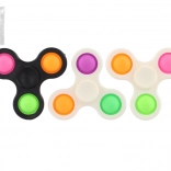 Spinner bubble pops plast 7 cm – antistresová hračka 3 farby