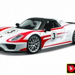 Kovový model auta 1:24 Porsche 918 Weissach – biela