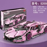 Stavebnica ružové športové auto 1280 dielikov