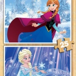 Drevené puzzle FROZEN 2 × 25 dielikov EDUCA