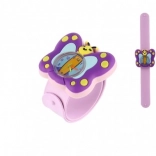 Detské samonavíjacie hodinky s motýlikom, silikónové, 22 cm