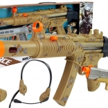 Vojenská sada pre deti s dvoma pištolami, slúchadlami a píšťalkou