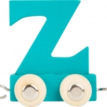 Small Foot drevený vagónik s písmenom Z – farebná abeceda pre vláčikodráhy