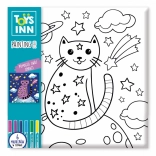 Obrázok na vymaľovanie s fixkami – mačka