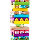 Farebná veža so zvieratkami - hra zručnosti