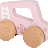 Drevené ružové auto na tlačenie