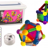 Magnetické kocky s osvetlením v krabici 154 dielikov