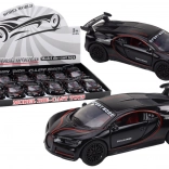 Kovové športové auto 1:32 s figúrkou a spojlerom, čierne, svetlá a zvuky