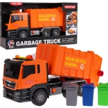 Oranžové smetiarske vozidlo so zvukovou funkciou + príslušenstvo