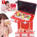 Drevená kuchyňa 2v1 s grilom a sporákom pre deti 22ks