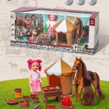 Herný set s koníkom, bábikou a doplnkami