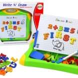 Magnetická edukačná tabuľa s písmenami a číslami