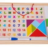 Drevená obojstranná tabuľa s príslušenstvom