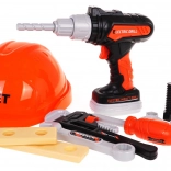 Detská sada náradia s prilbou a interaktívnou vŕtačkou