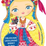 Obliekame ukrajinské bábiky Alina – omaľovánky a samolepky