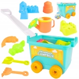 Modrý vozík na piesok s príslušenstvom