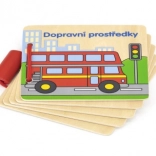 Drevená knižka – dopravné prostriedky (po česky)