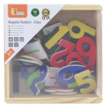 Drevené magnetické čísla v krabičke