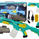 akumulátorová vodná pištoľ zeleno‑žltá M416 s automatickým čerpadlom