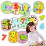 Tooky Toy Montessori edukačná puzzle na učenie čísel