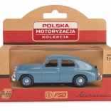 model auta warszawa m20 – kovový retro sedan v mierke