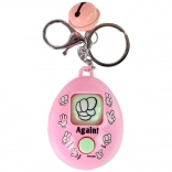 Ružová kľúčenka s hrou kameň, papier, nožnice