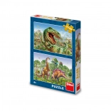 Puzzle DINO súboj dinosaurov 2×48 dielikov