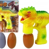 Bublifuk dinosaurus s vajíčkami na tekutinu – žltý